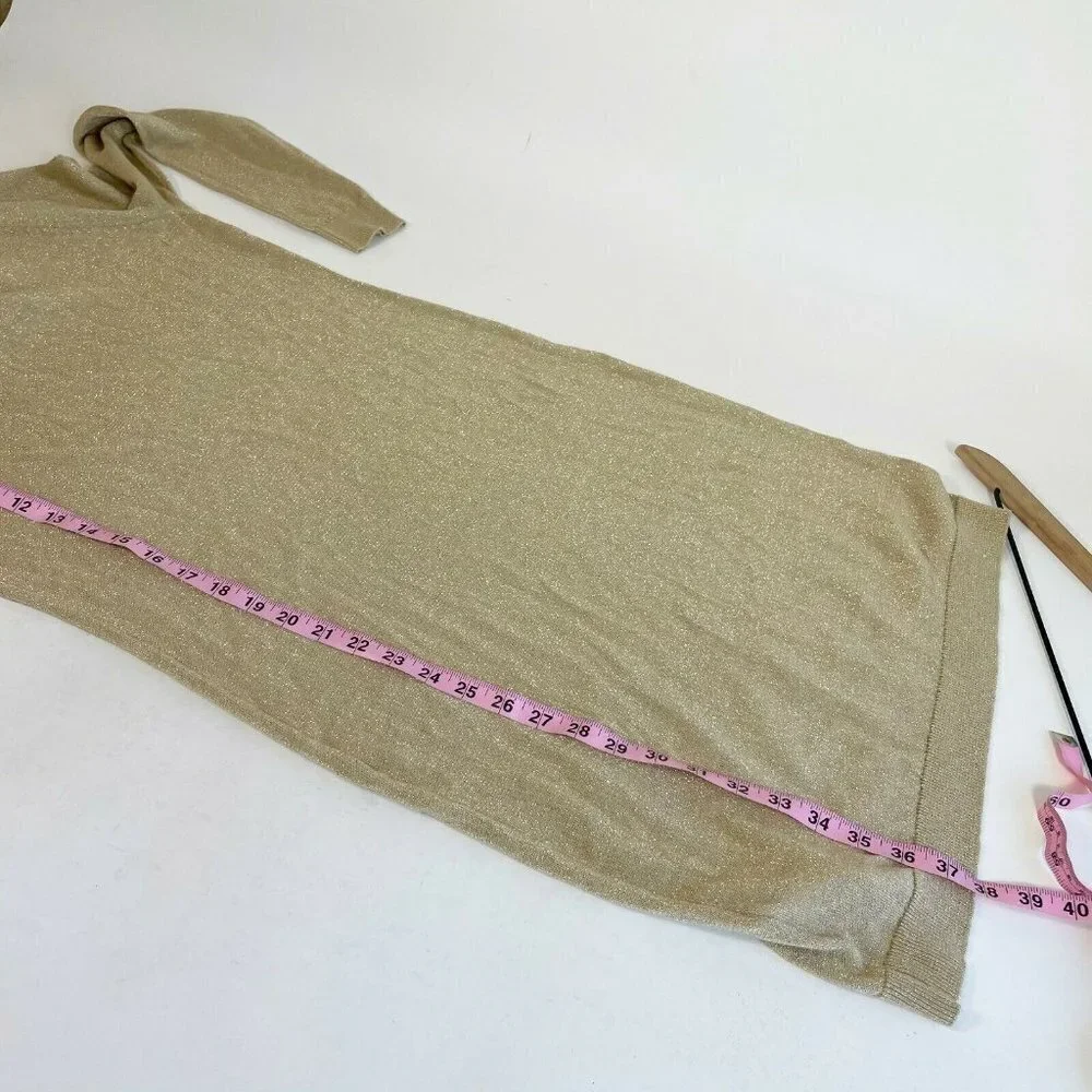 Michael Kors Khaki Metallic Twist Sweater Dress‎ M